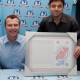 Artist Daniel Parry with Martin Brodeur